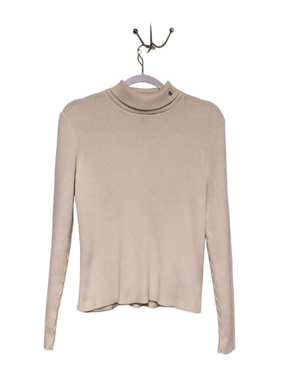 Lauren Ralph Lauren Petite Ribbed Knit Turtleneck Sweater Off White Size P/S